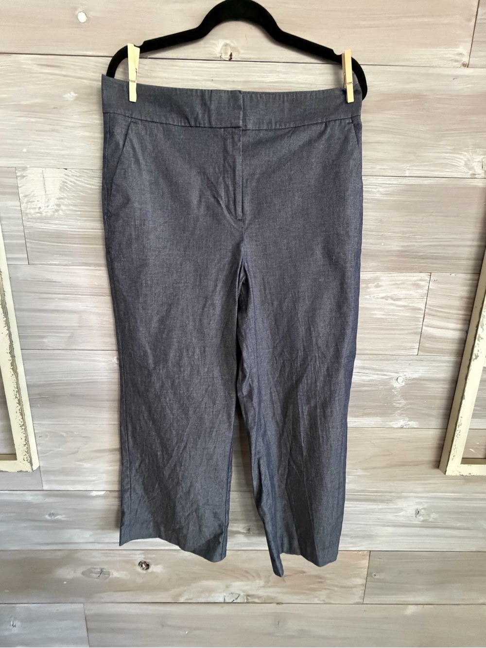 Ann Taylor dark denim stretch Wide-Leg cropped Pants